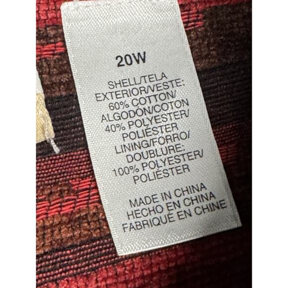 VTG Alfred Dunner 20W Red Black Southwestern Weave Geometric Tapestry Blazer - Picture 3 of 7